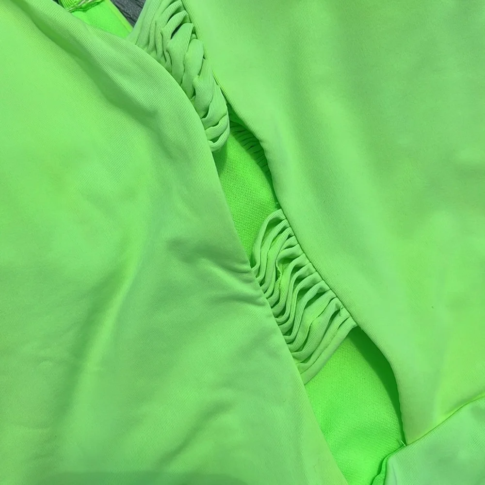 Bright Green One Piece Bathing Suit - Picture 2 of 6